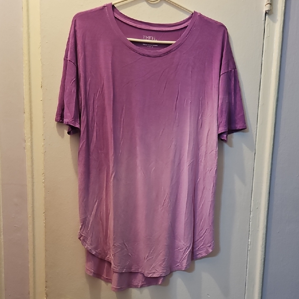 Time and Tru Lavender Ombre Short Sleeve Top